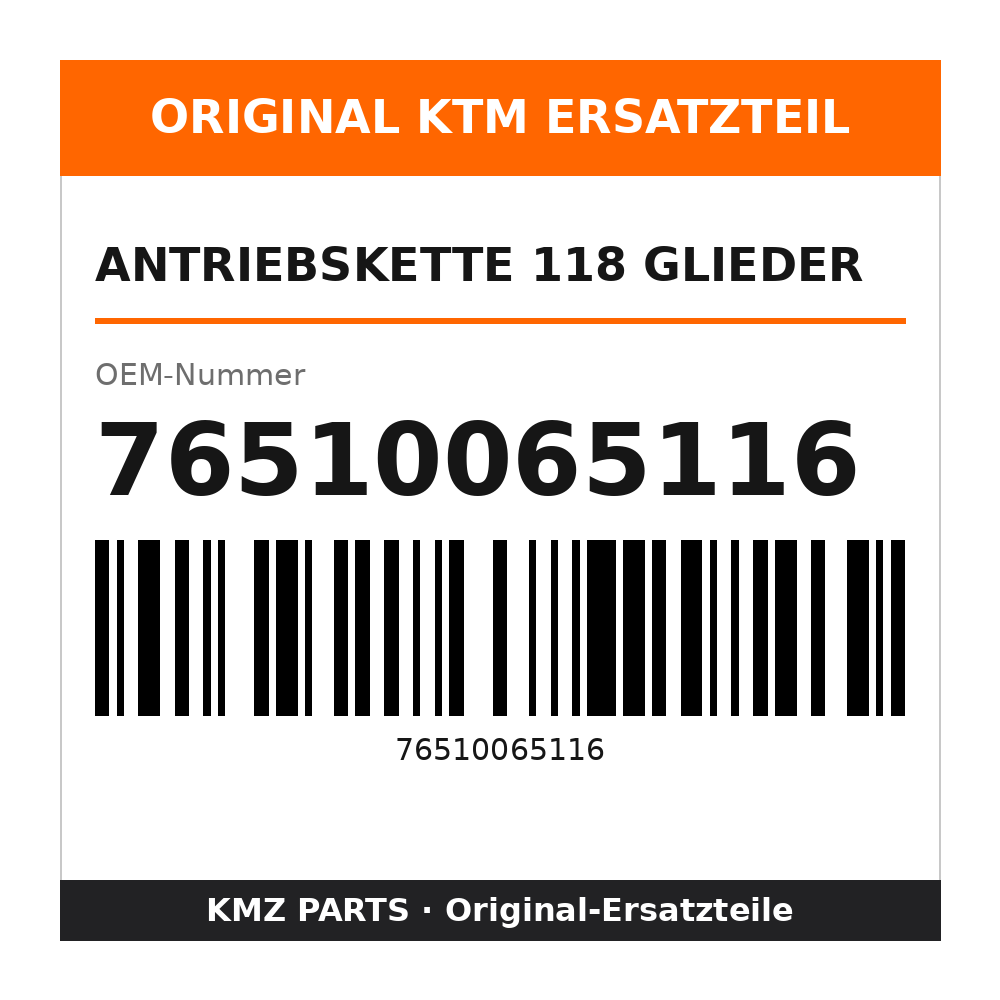 KTM Antriebskette 118 Glieder 76510065116