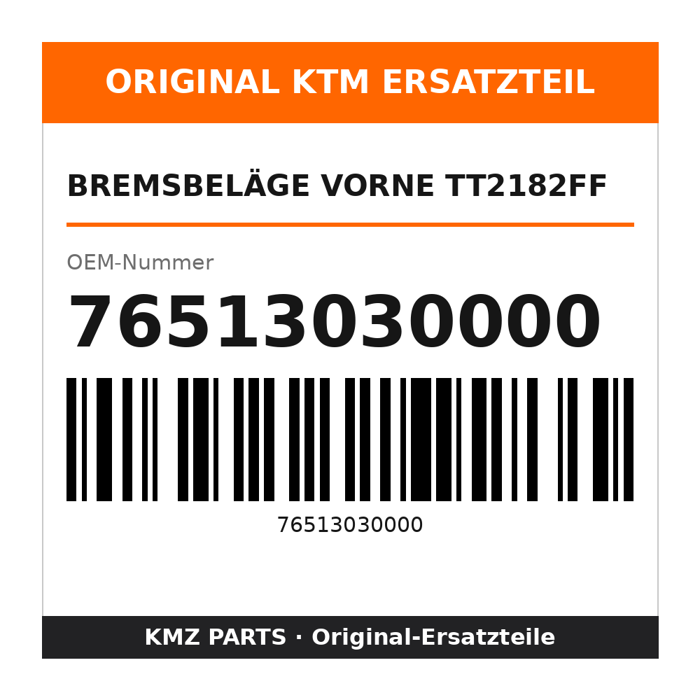 KTM Bremsbeläge vorne TT2182FF 76513030000