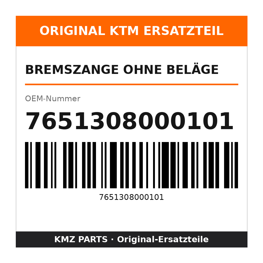 KTM Bremszange ohne Beläge 7651308000101