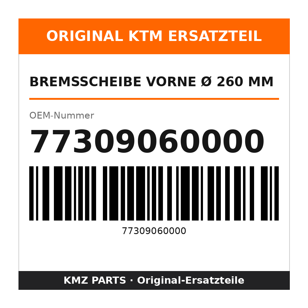 KTM Bremsscheibe vorne Ø 260 mm 77309060000