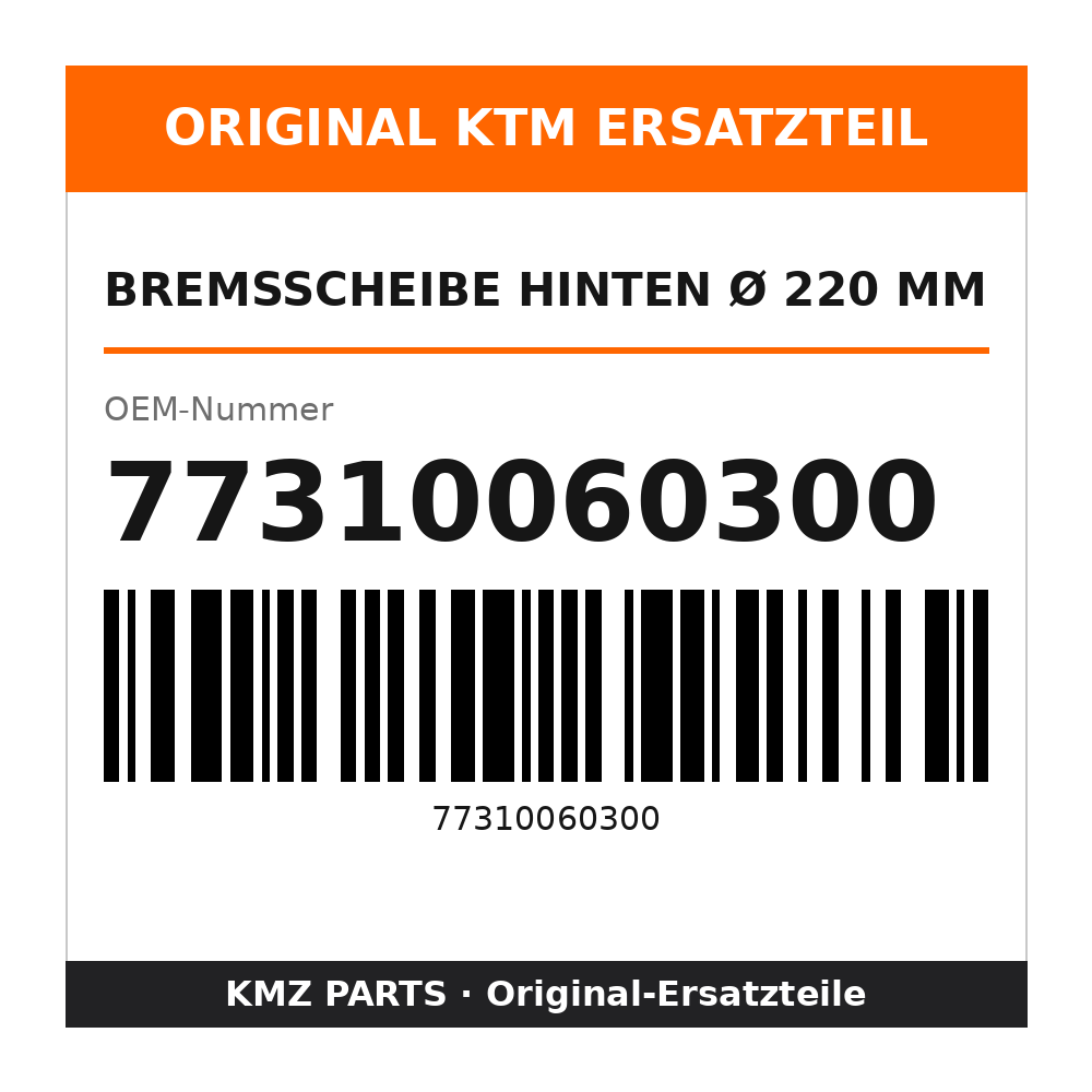 KTM Bremsscheibe hinten Ø 220 mm 77310060300