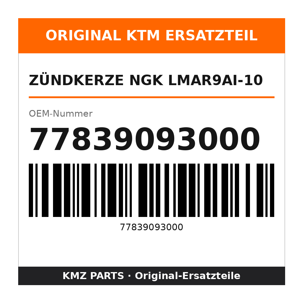 KTM Zündkerze NGK LMAR9AI-10 77839093000