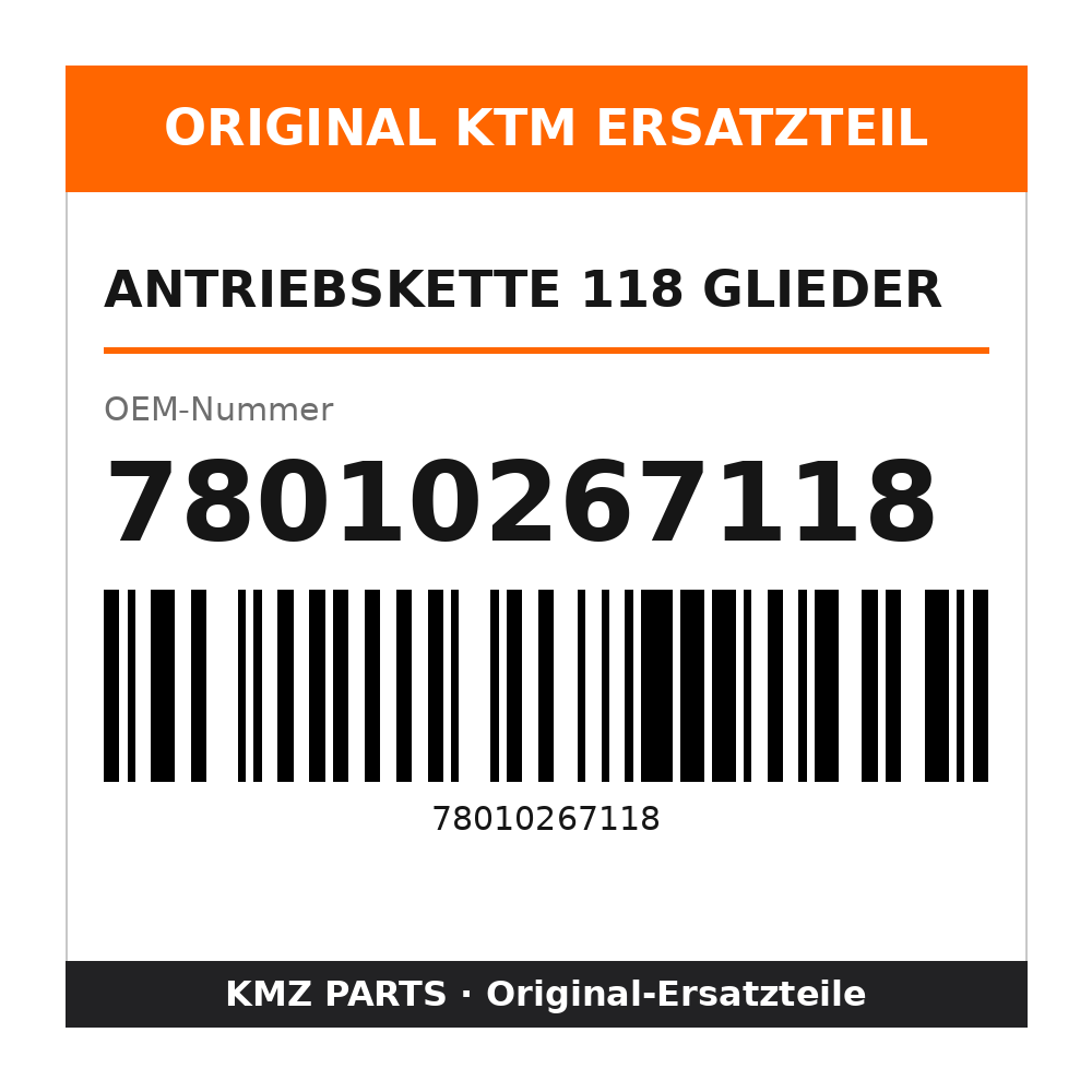 KTM Antriebskette 118 Glieder 78010267118