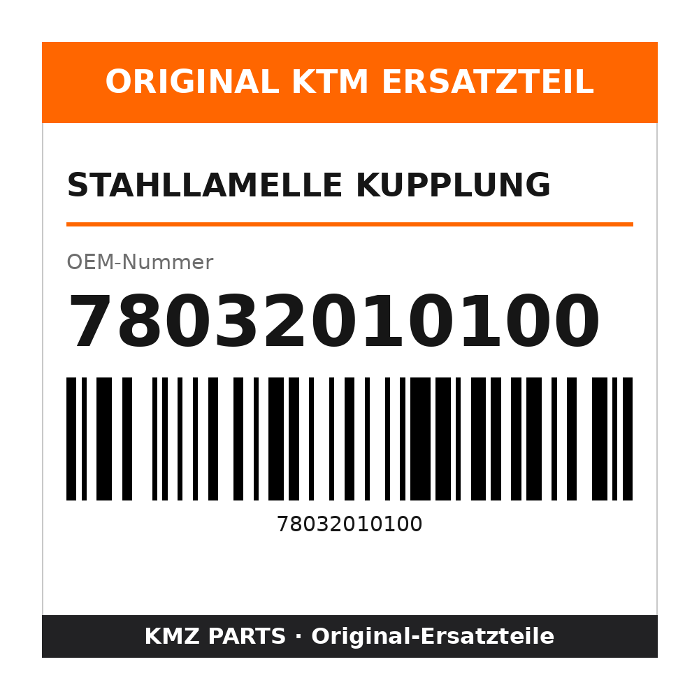 KTM Stahllamelle Kupplung 78032010100