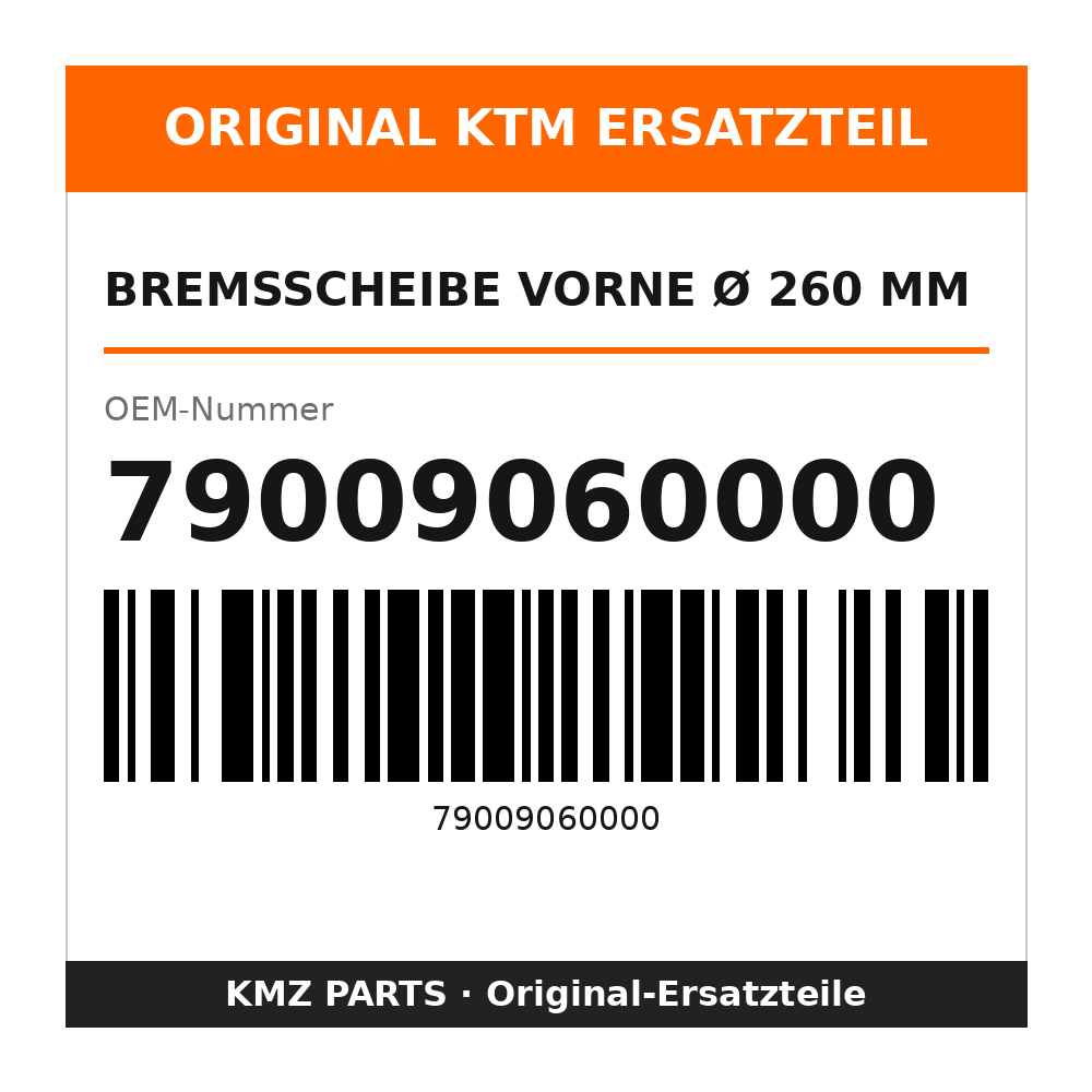 KTM Bremsscheibe vorne Ø 260 mm 79009060000