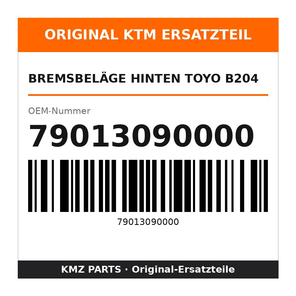 KTM Bremsbeläge hinten TOYO B204 79013090000