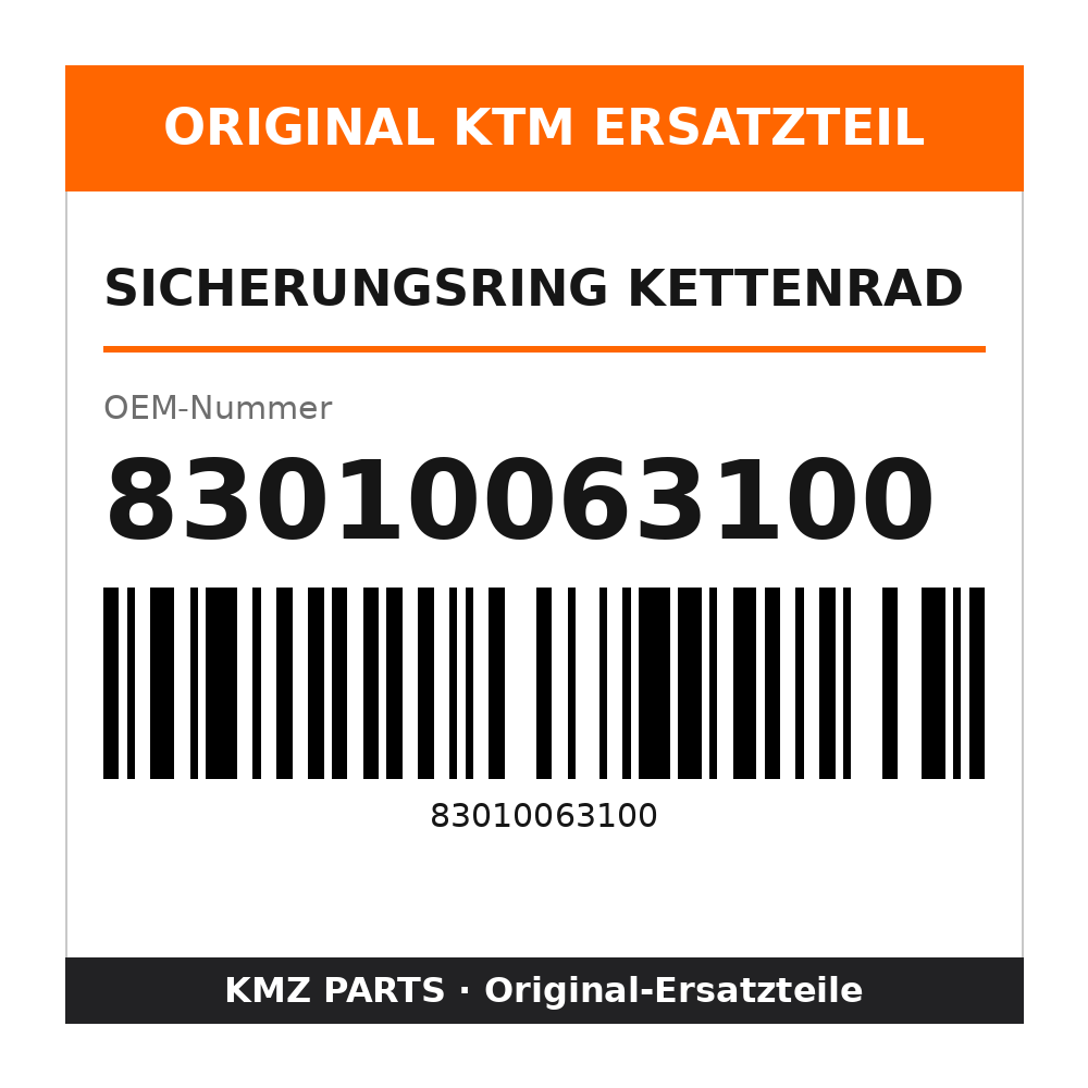 KTM Sicherungsring Kettenrad 83010063100