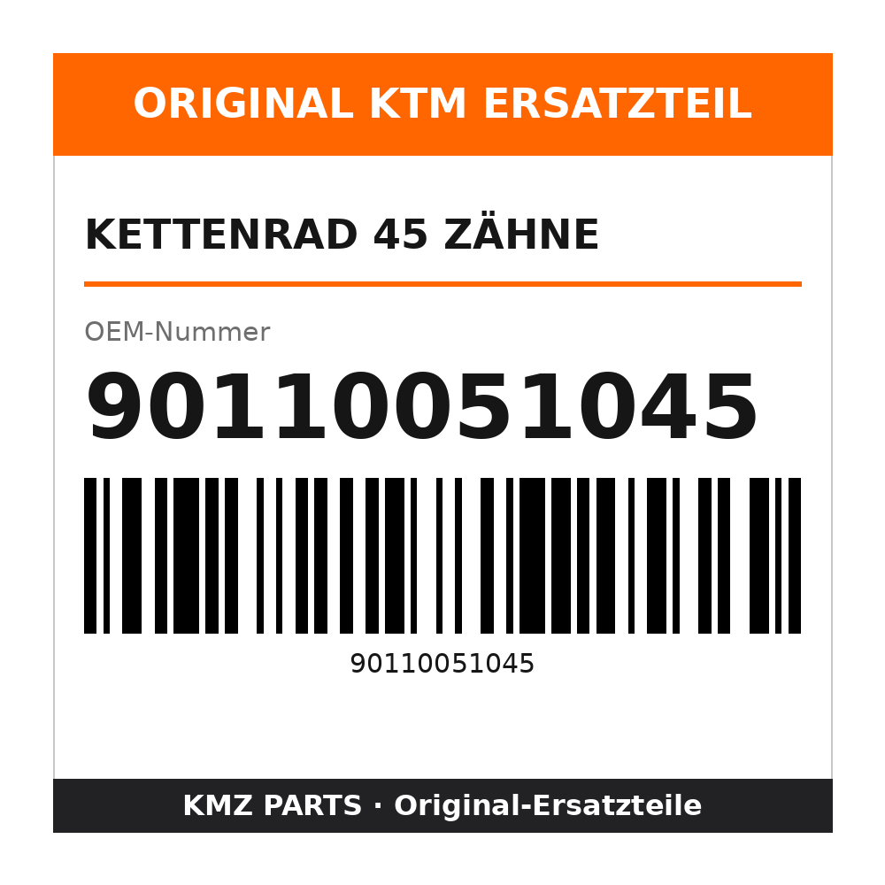 KTM Kettenrad 45 Zähne 90110051045