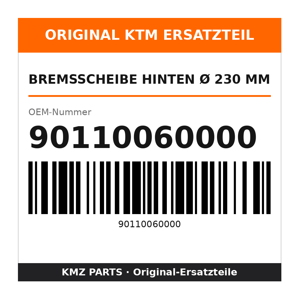KTM Bremsscheibe hinten Ø 230 mm 90110060000