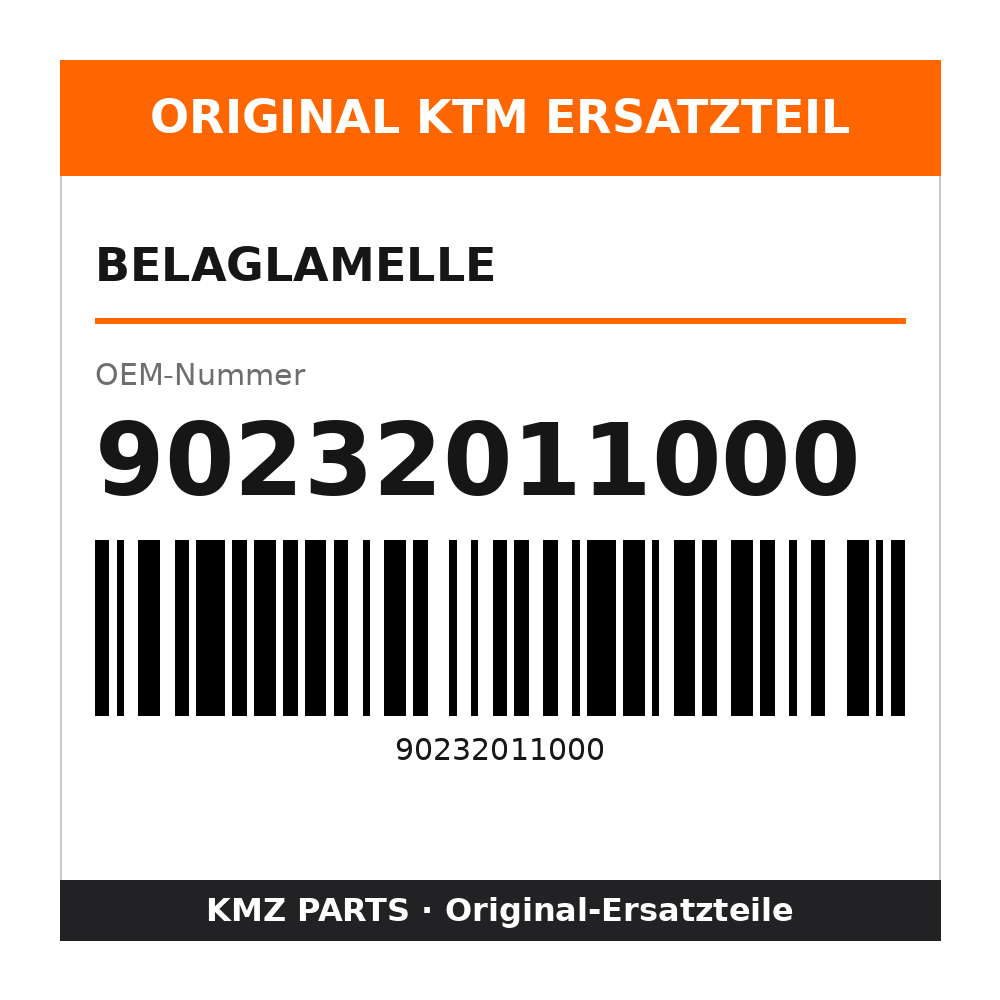 KTM Belaglamelle 90232011000