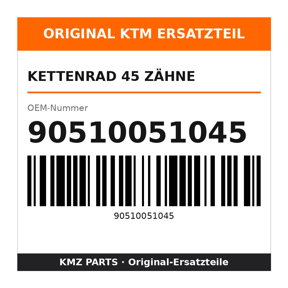 KTM Kettenrad 45 Zähne 90510051045