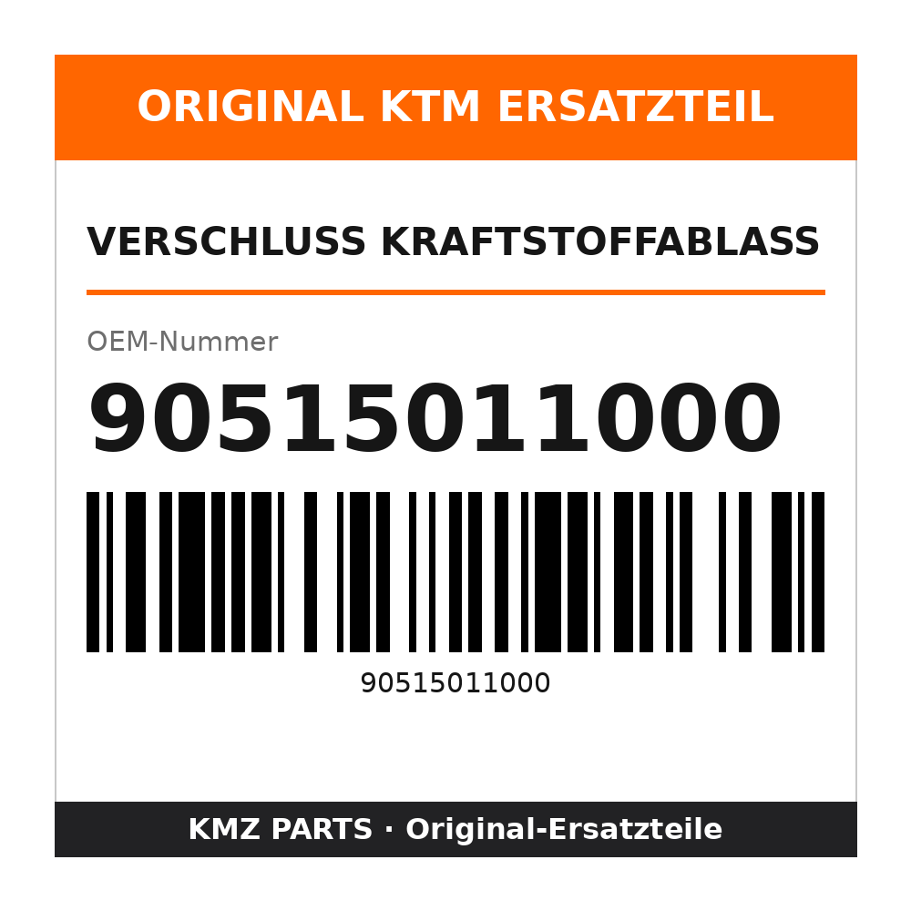 KTM Verschluss Kraftstoffablass 90515011000