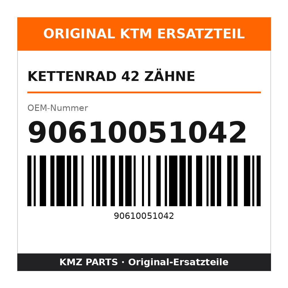 KTM Kettenrad 42 Zähne 90610051042