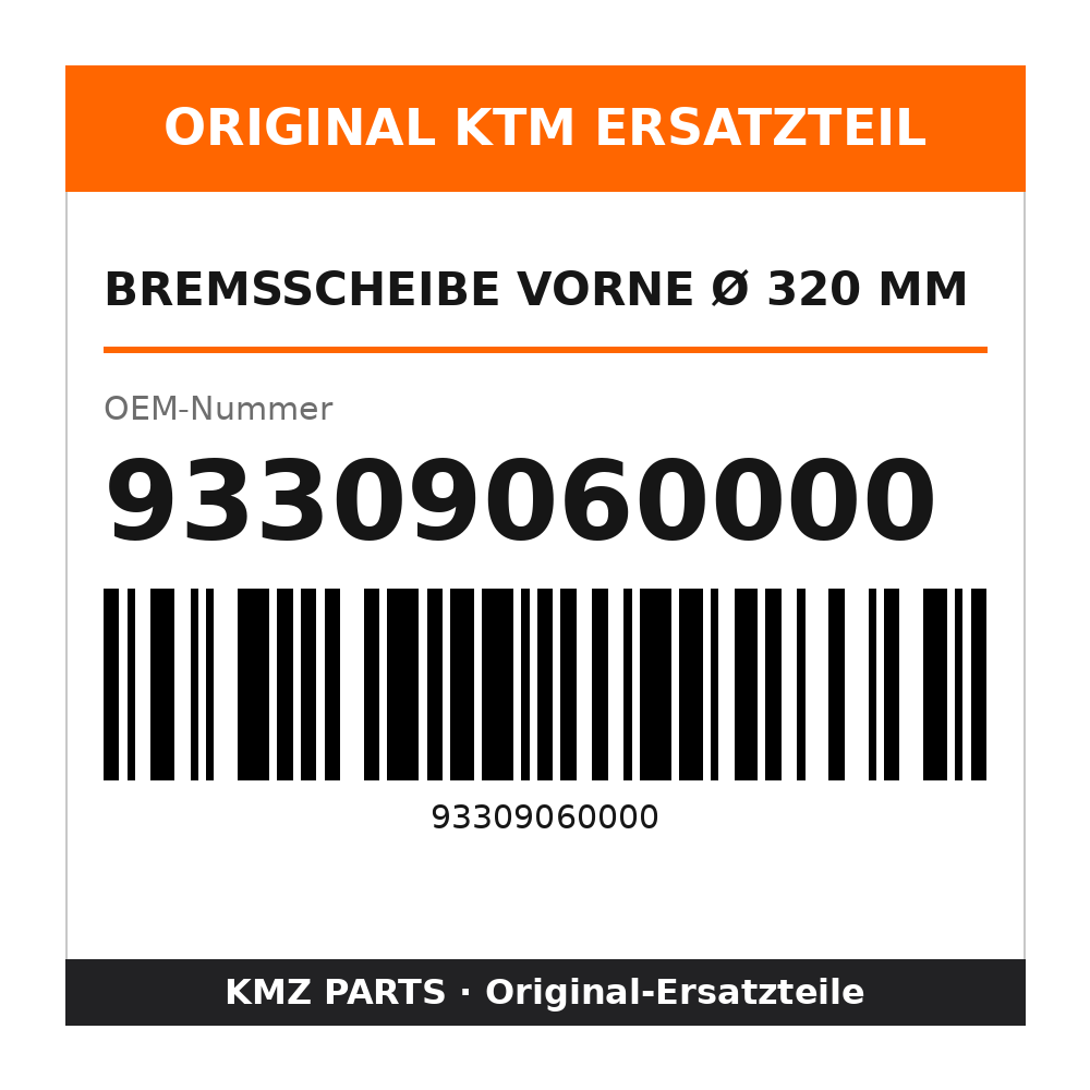 KTM Bremsscheibe vorne Ø 320 mm 93309060000