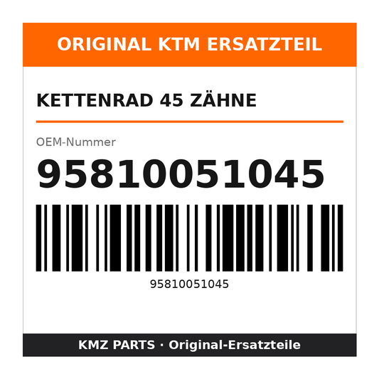 KTM Kettenrad 45 Zähne 95810051045
