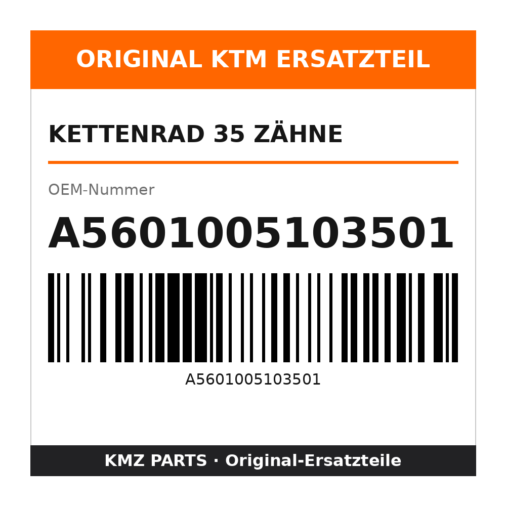 KTM Kettenrad 35 Zähne A5601005103501