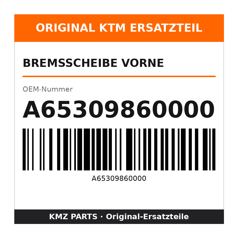 KTM Bremsscheibe vorne A65309860000