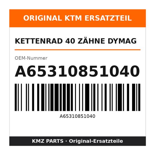 KTM Kettenrad 40 Zähne Dymag A65310851040