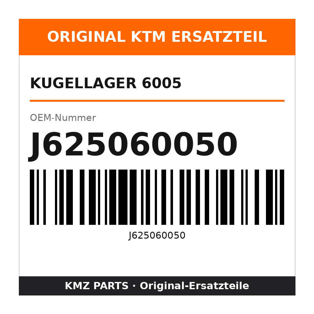 KTM Kugellager 6005 J625060050