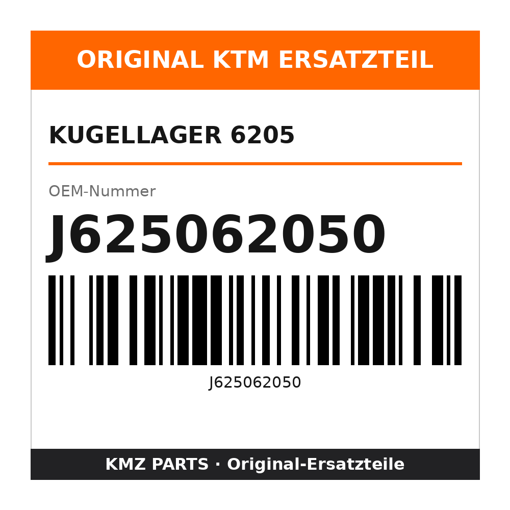 KTM Kugellager 6205 J625062050