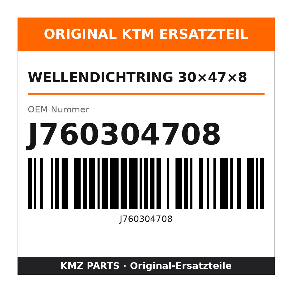 KTM Wellendichtring 30×47×8 J760304708