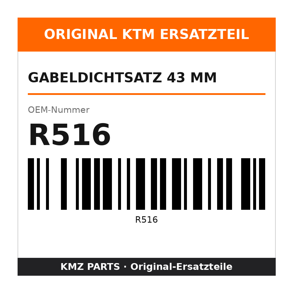 KTM Gabeldichtsatz 43 mm R516