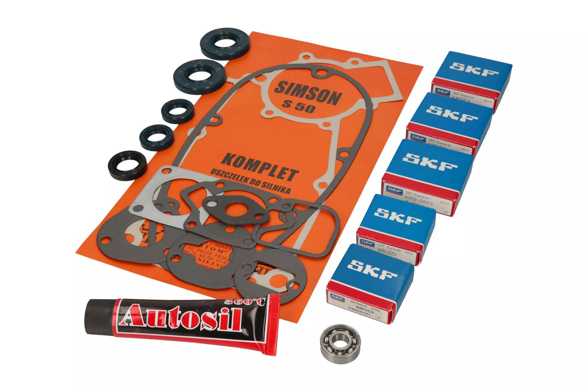 Lagersatz SKF Motorset Kugellager Simmeringe Dichtungen Silikon für Simson S50