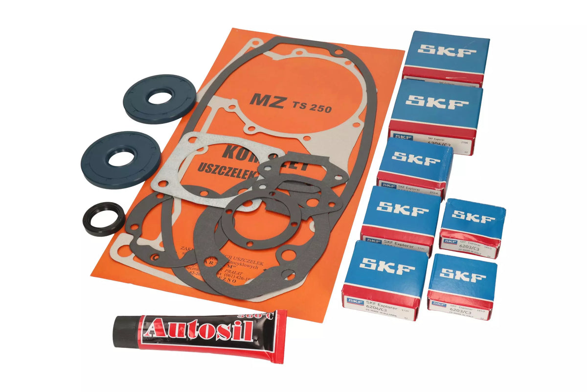 Motor Lager SKF + Simmeringe MZ TS 250/1 5-Gang-Motor