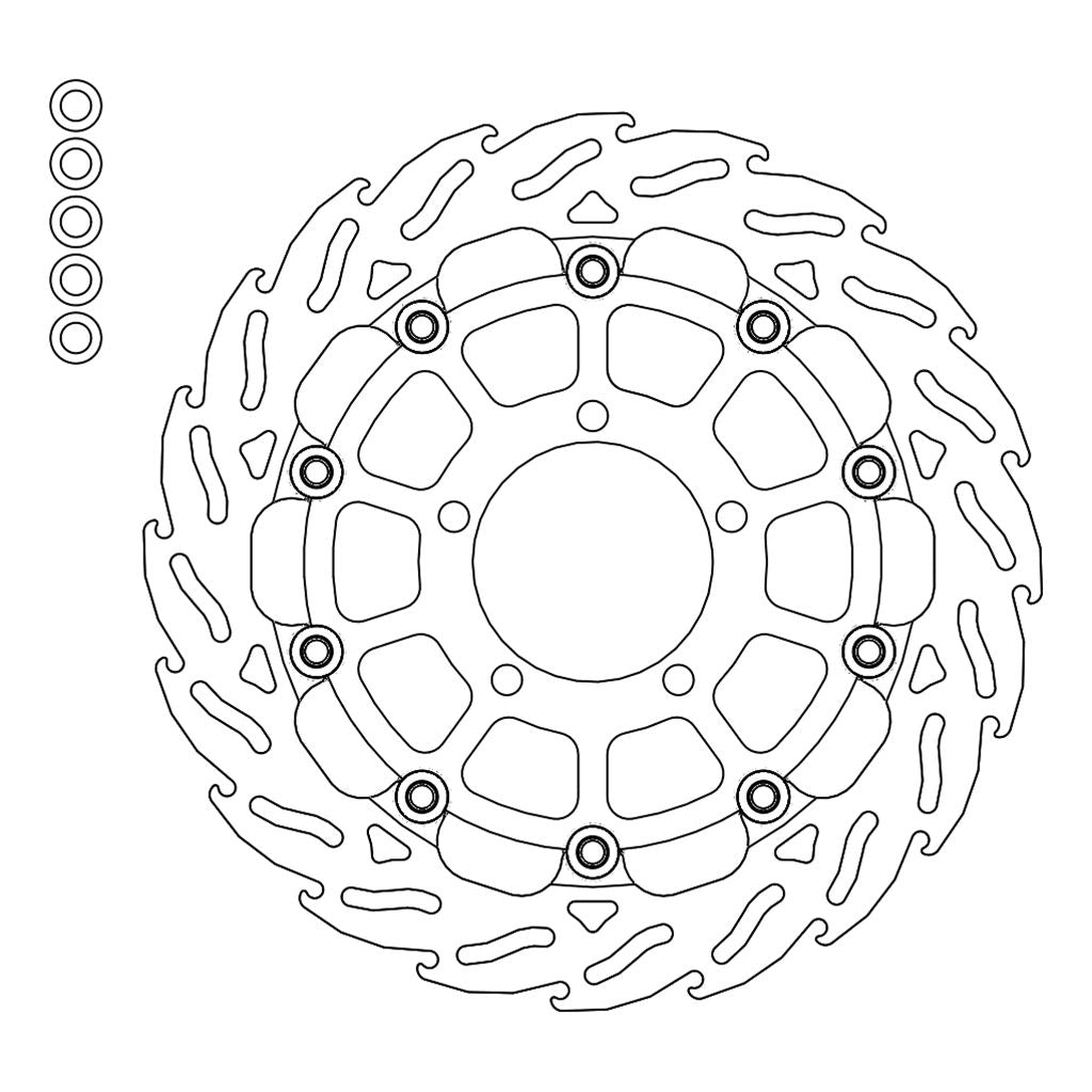 Moto-Master Bremsscheibe Flame vorn links schwim. Racing Flame - 5,5mm Ø 310 mm | LK 100,5 mm (Art. m112272)