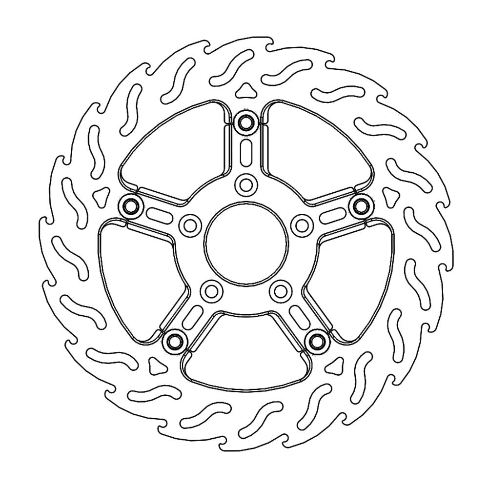 Moto-Master Bremsscheibe Flame vorn links schwimmend Alu-Innenring Ø 292 mm | LK 82,6 mm 44156-00, Harley-Davidson 44156-00