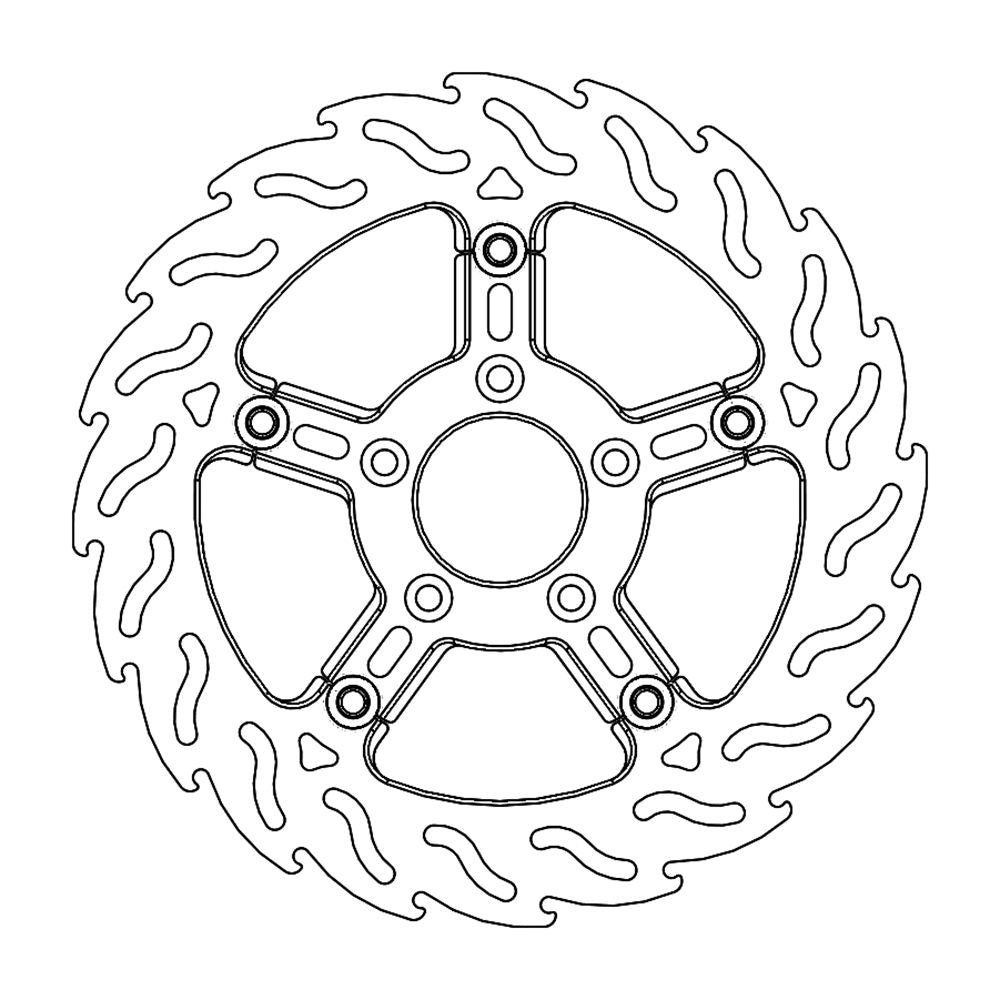 Moto-Master Bremsscheibe Flame vorn rechts schwimmend Alu-Innenring Ø 292 mm | LK 82,6 mm 44156-00, Harley-Davidson 44156-00