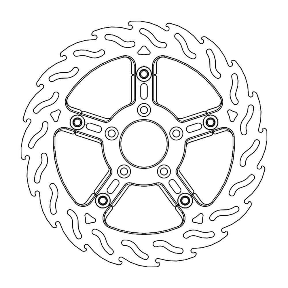 Moto-Master Bremsscheibe Flame vorn rechts schwimmend Alu-Innenring Ø 300 mm | LK 82,6 mm