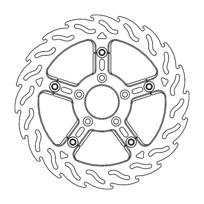 Moto-Master Bremsscheibe Flame vorn rechts schwimmend Alu-Innenring Ø 300 mm | LK 82,6 mm