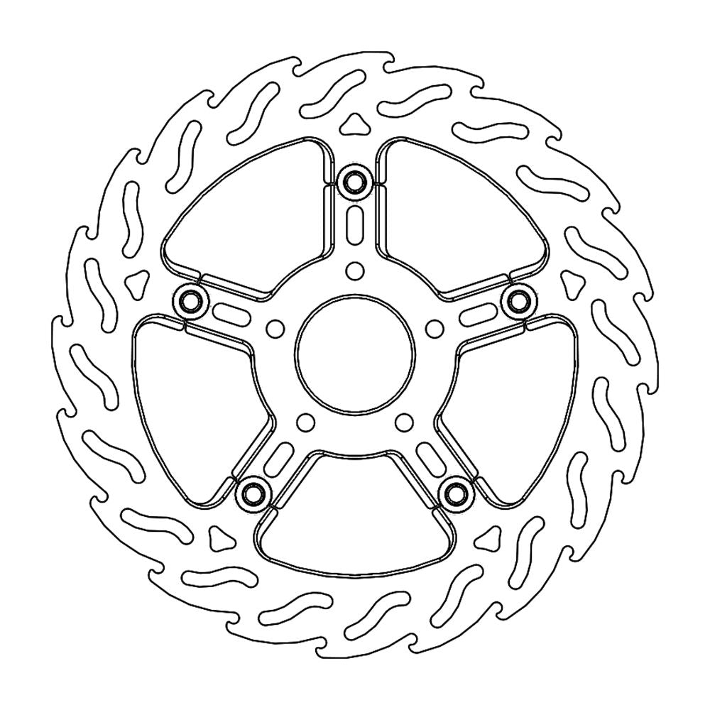 Moto-Master Bremsscheibe Flame vorn links schwimmend Alu-Innenring Ø 300 mm | LK 82,6 mm 46717-10, Harley-Davidson 46717-10