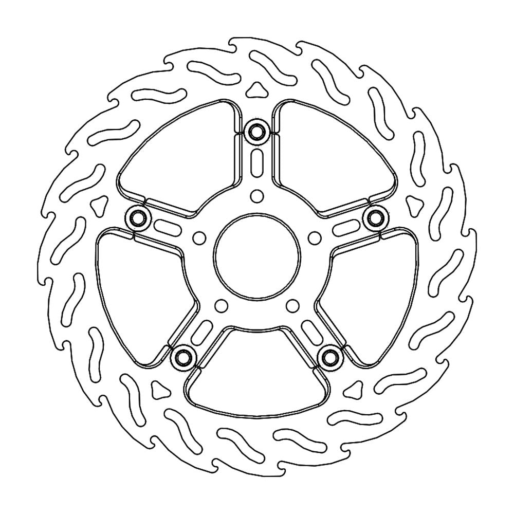 Moto-Master Bremsscheibe Flame vorn rechts schwimmend Alu-Innenring Ø 300 mm | LK 82,6 mm 46717-10, Harley-Davidson 46717-10