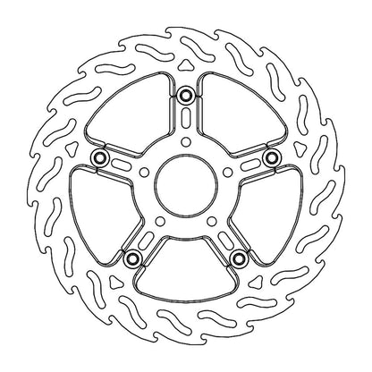 Moto-Master Bremsscheibe Flame vorn rechts schwimmend Alu-Innenring Ø 300 mm | LK 82,6 mm 46717-10, Harley-Davidson 46717-10