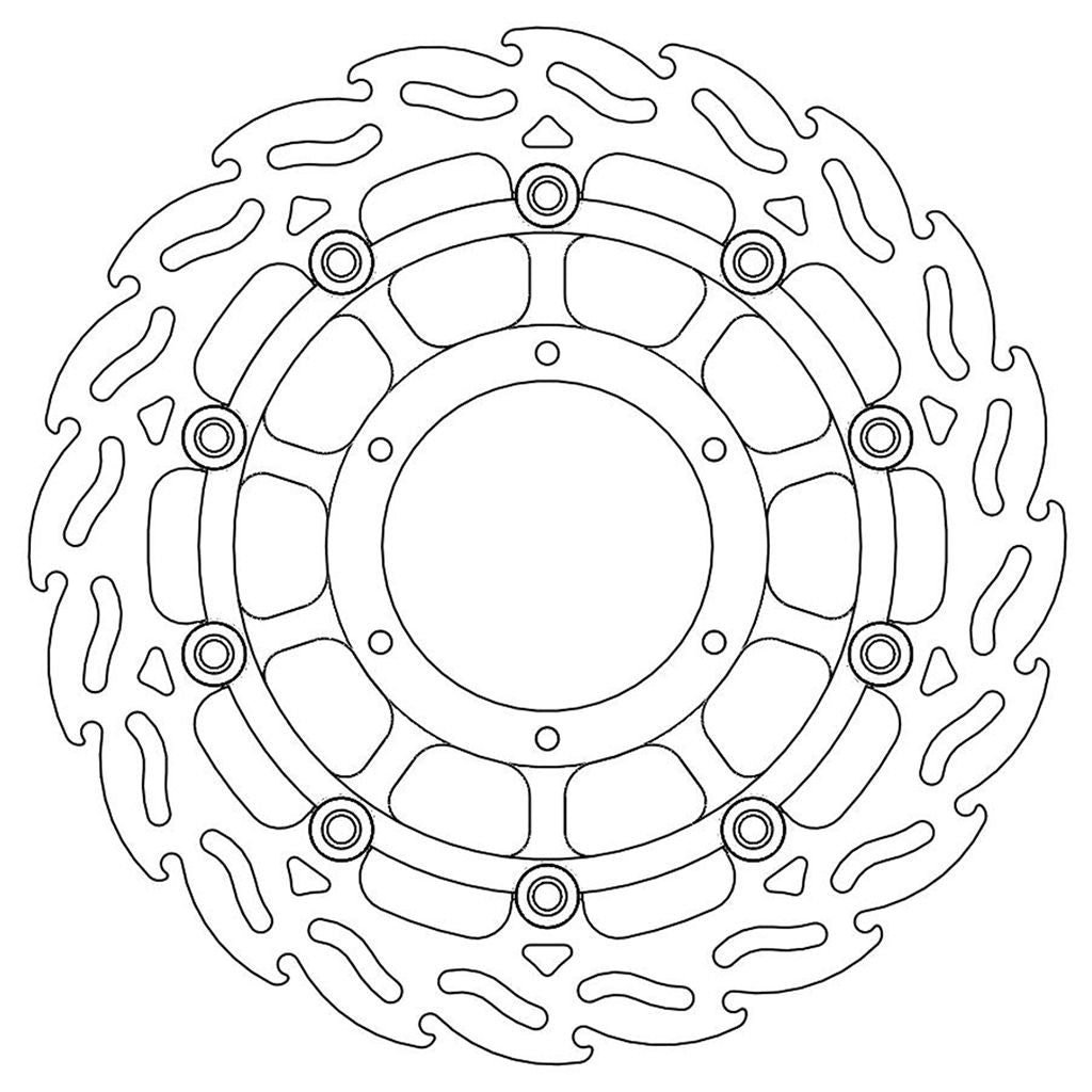 Moto-Master Bremsscheibe Flame vorn rechts schwimmend mit ABE Ø 296 mm | LK 110 mm (Art. m113094)
