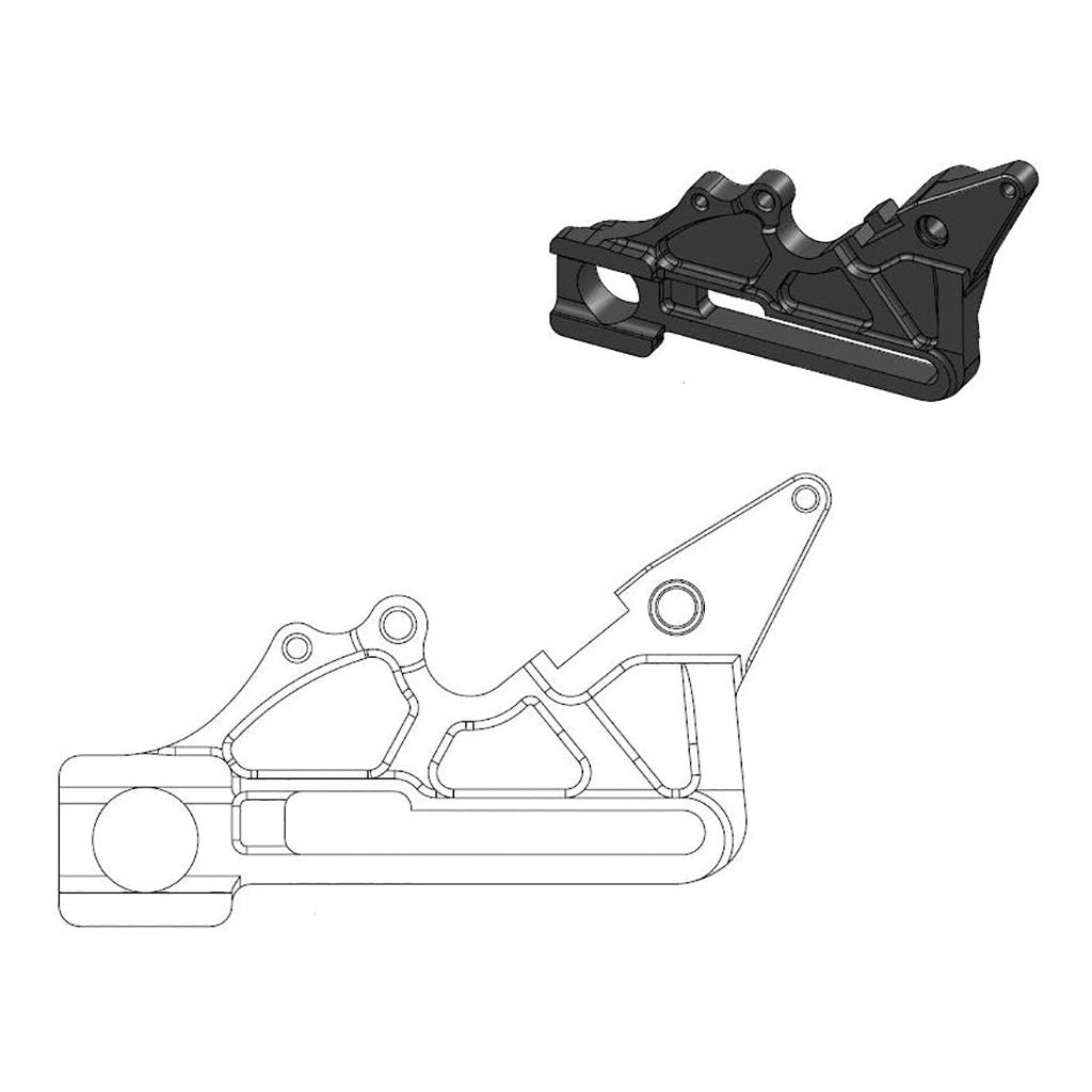 Moto-Master Bremssattel-Adapter Oversize Factory hinten 240 mm Ø schwarz
