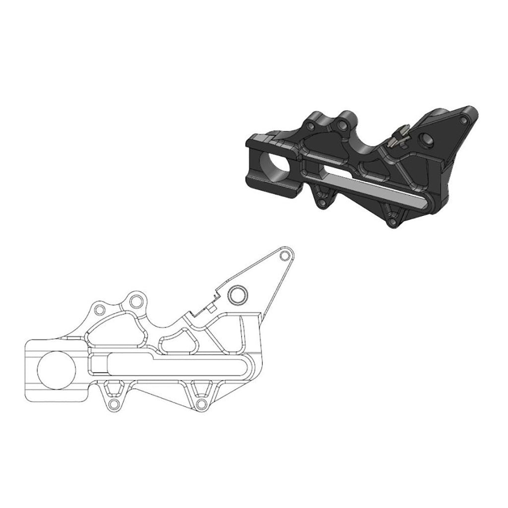 Moto-Master Bremssattel-Adapter Factory hinten 220 mm Ø schwarz (Art. m211101)