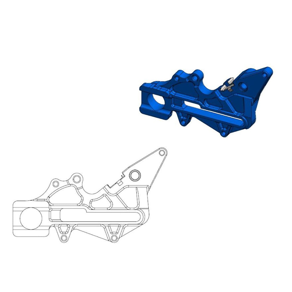Moto-Master Bremssattel-Adapter Factory hinten 220 mm Ø blau (Art. m211102)