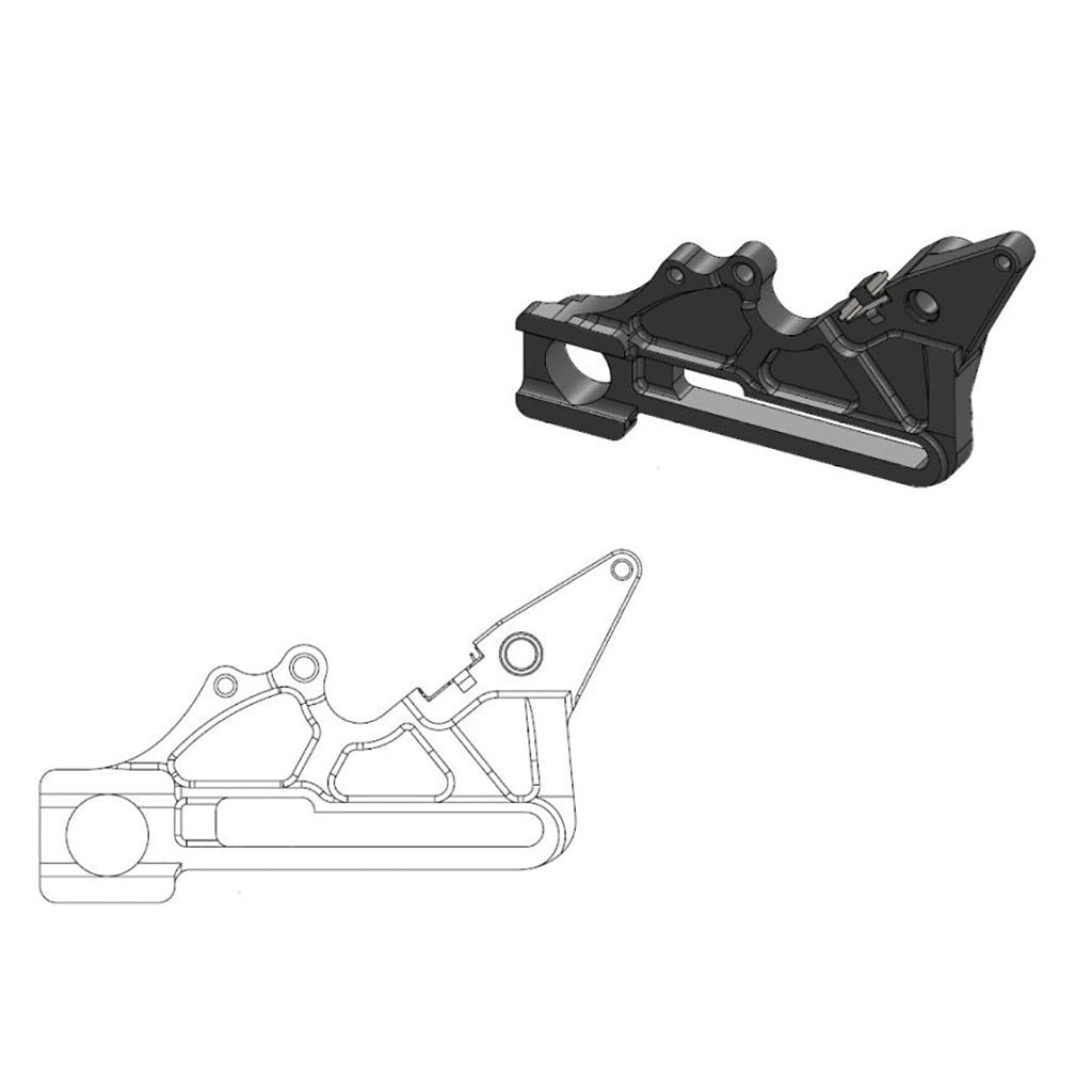 Moto-Master Bremssattel-Adapter Factory hinten 240 mm Ø schwarz (Art. m211103)