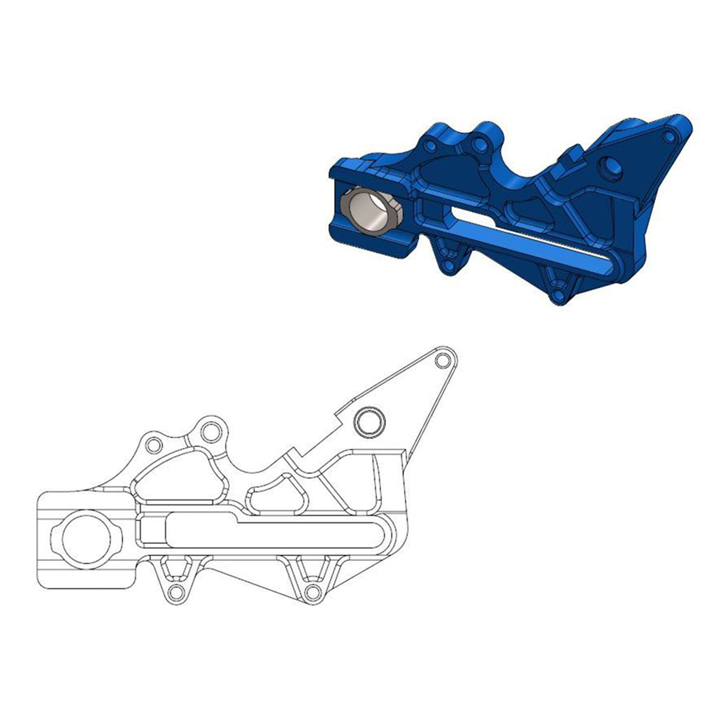 Moto-Master Bremssattel-Adapter Factory hinten 220 mm Ø blau (Art. m211107)