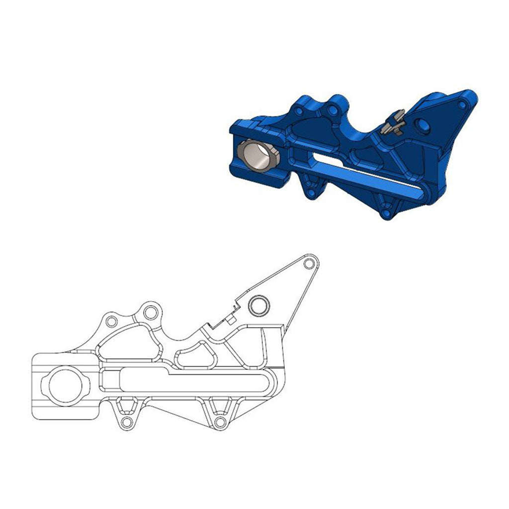 Moto-Master Bremssattel-Adapter Factory hinten 220 mm Ø blau (Art. m211110)