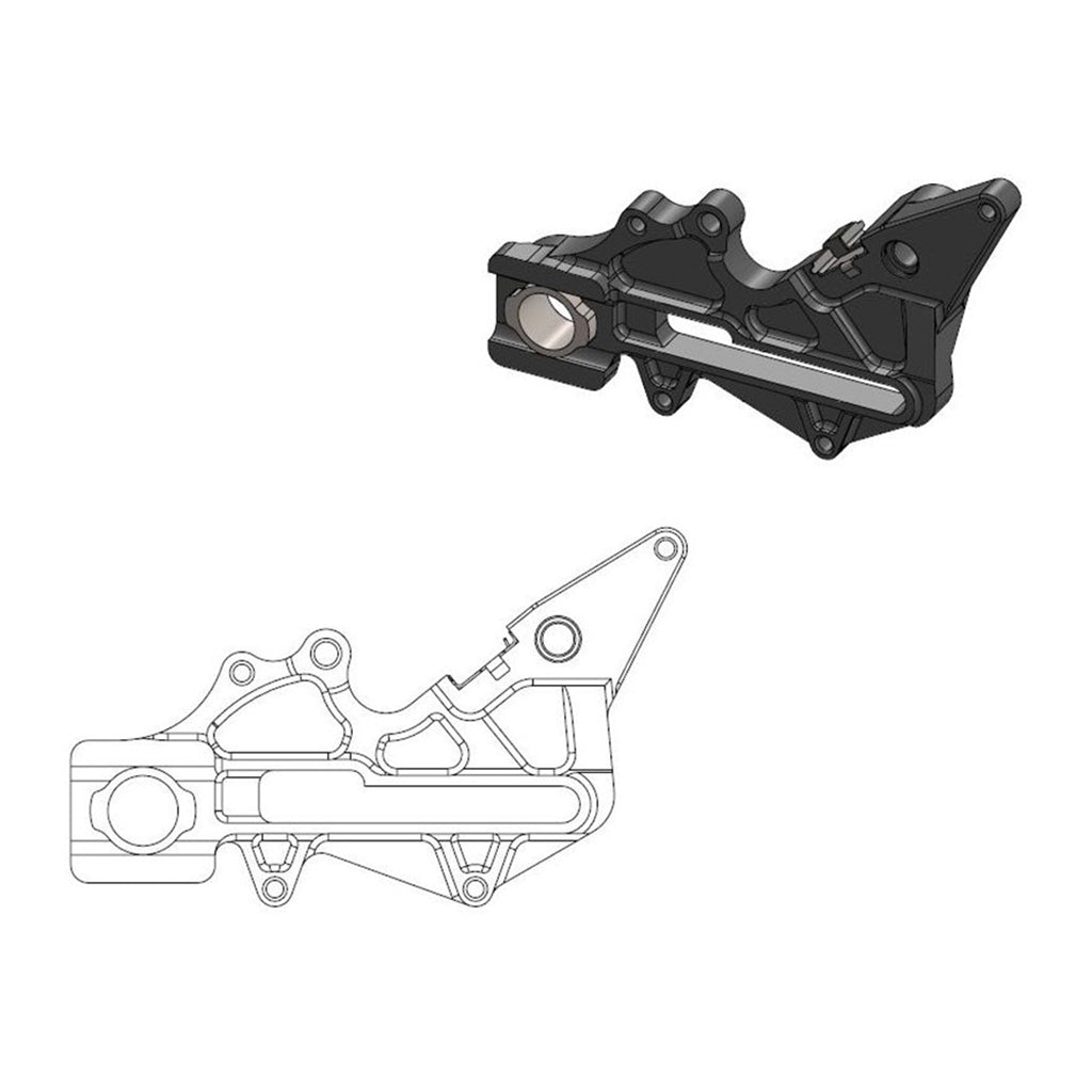 Moto-Master Bremssattel-Adapter Factory hinten 220 mm Ø schwarz (Art. m211111)