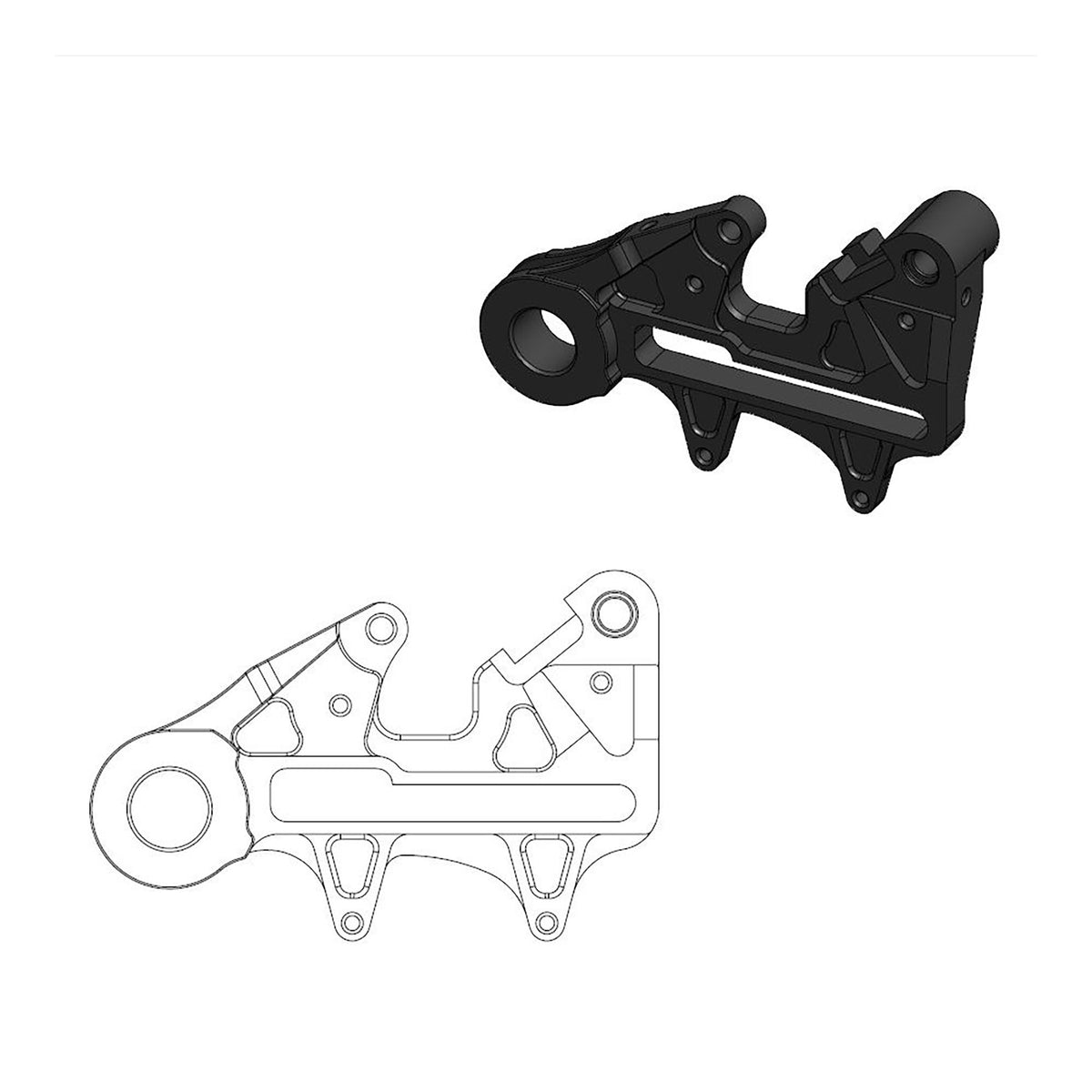 Moto-Master Bremssattel-Adapter hinten Oversize 240 mm Ø 22mm Achse