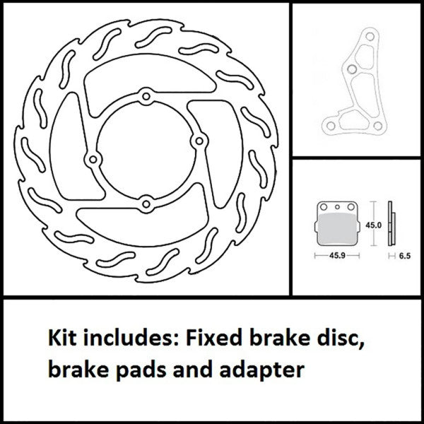 Moto-Master Oversize Kit 260mm Flame Bremsscheibe Adapter Beläge
