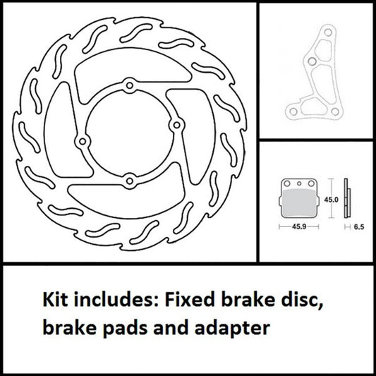 Moto-Master Oversize Kit 260mm Flame Bremsscheibe Adapter Beläge
