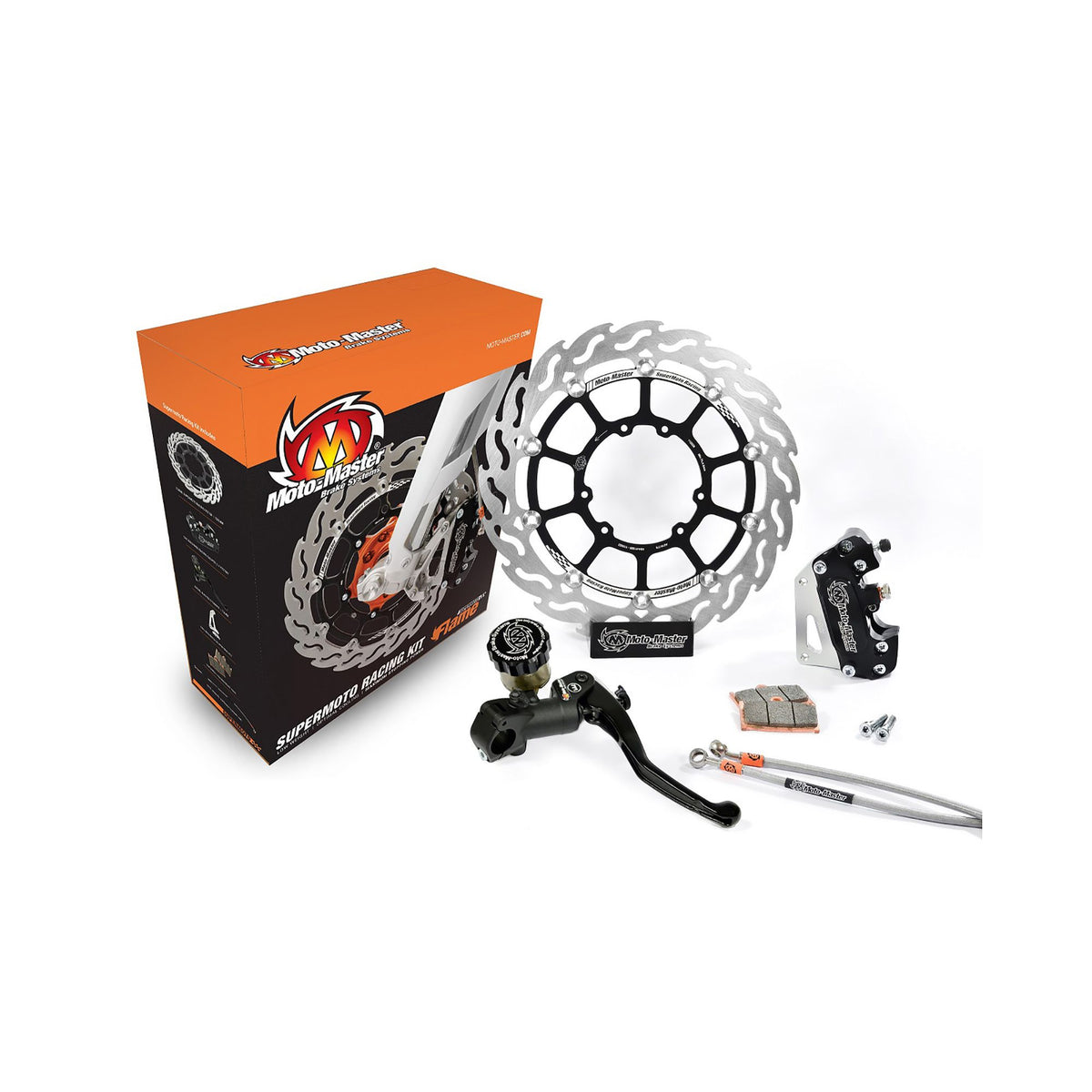 Moto-Master Supermoto Kit 320 Flame Bremsscheibe Bremssattel Bremspumpe (Art. m313075)