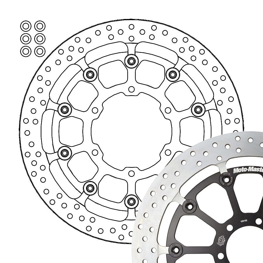 Moto-Master Bremsscheibe Halo T-Floater Racing Kit 320 - 6,0 mm Ø 320 mm | LK 120 mm (Art. m314003)
