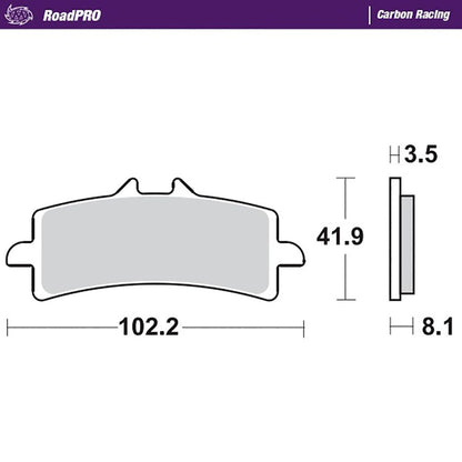 Moto-Master Bremsbelag RoadPRO Carbon Racing ohne ABE MCB792